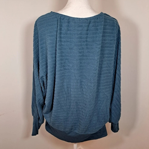 Saturday Sunday Anthropologie Stripe Ribbed Blue Hacci Sweater Size Small Shirt - Picture 5 of 8